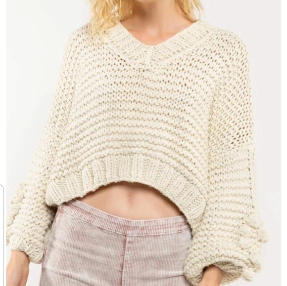 🦃SalePOL handcrochet Heart Bauble sleeve sweater! - Picture 3 of 4